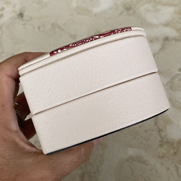 Pandora Genuine Leather Heart Shaped 2-Level Storage Box - Picture 2 of 9